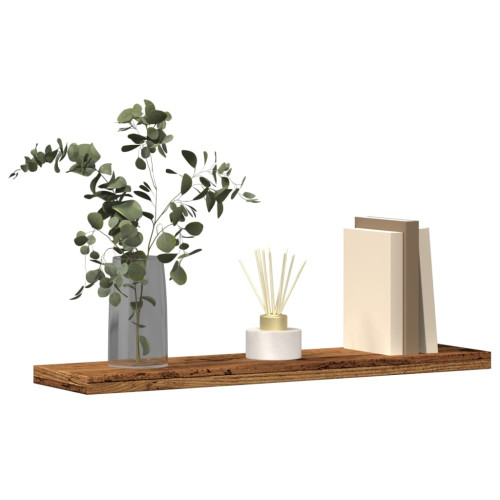 vidaXL Vägghyllor 4 st åldrat trä 40x10x1,5 cm konstruerat trä