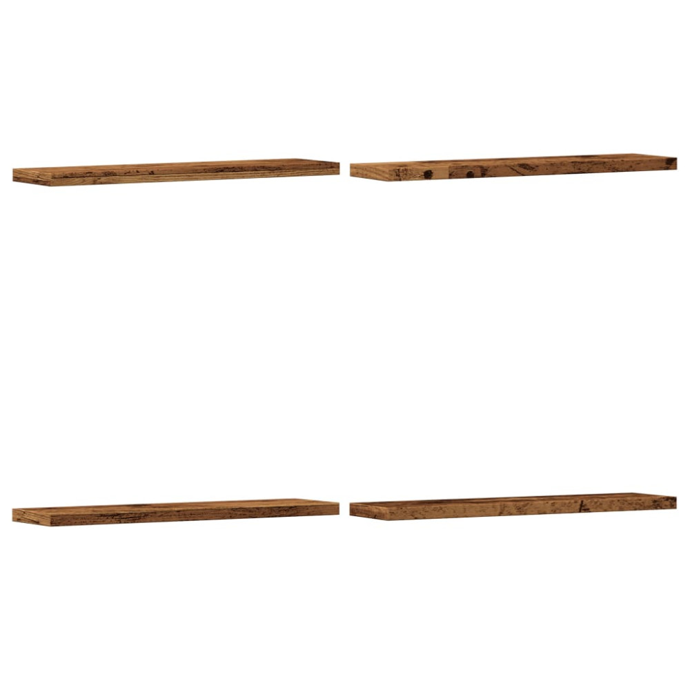 Produktbild för Vägghyllor 4 st åldrat trä 40x10x1,5 cm konstruerat trä
