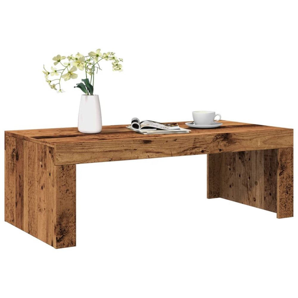 Produktbild för Soffbord åldrat trä 102x50x35 cm konstruerat trä