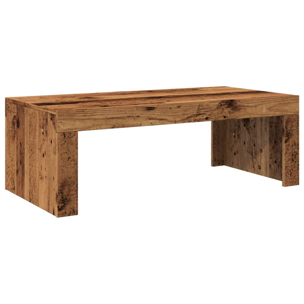 Produktbild för Soffbord åldrat trä 102x50x35 cm konstruerat trä