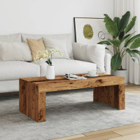 Produktbild för Soffbord åldrat trä 102x50x35 cm konstruerat trä