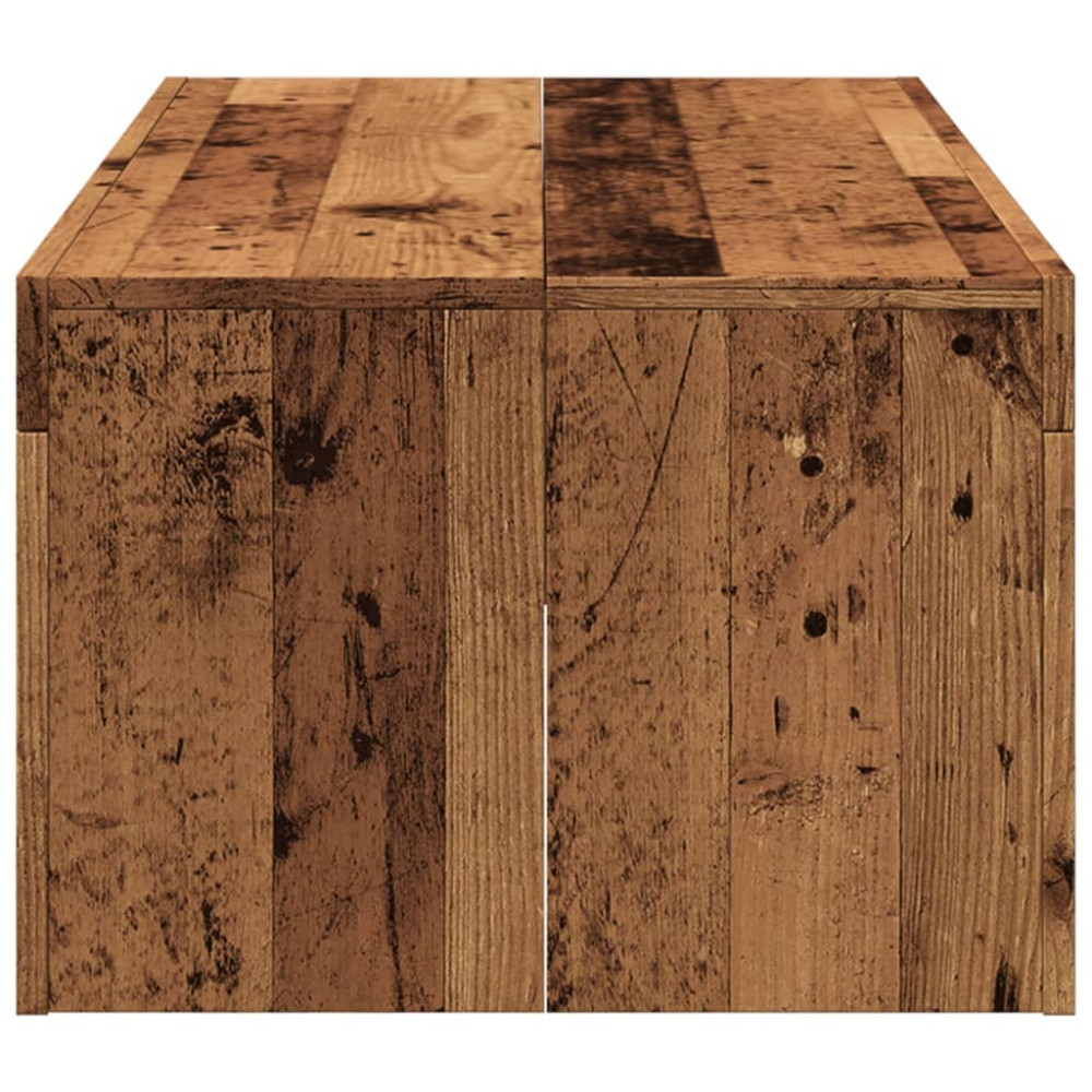 Produktbild för Soffbord åldrat trä 102x50x35 cm konstruerat trä