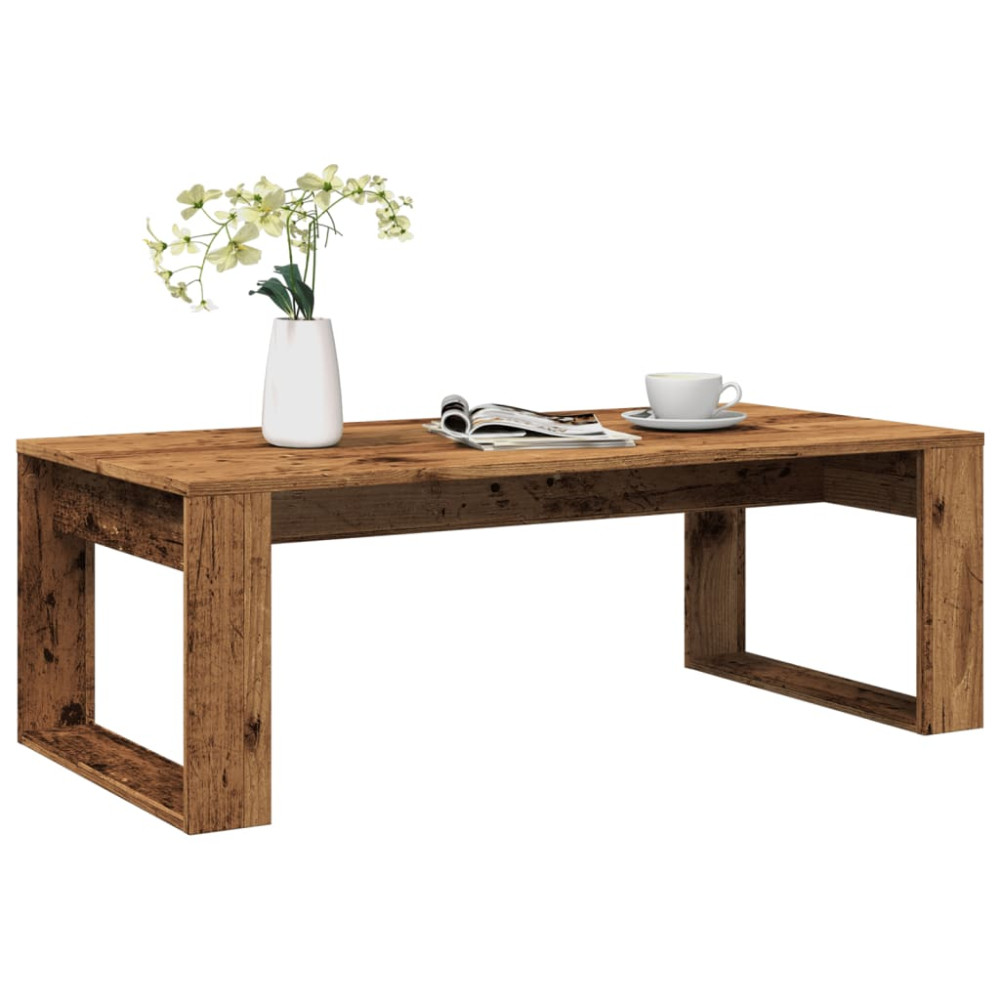 Produktbild för Soffbord åldrat trä 102x50x35 cm konstruerat trä