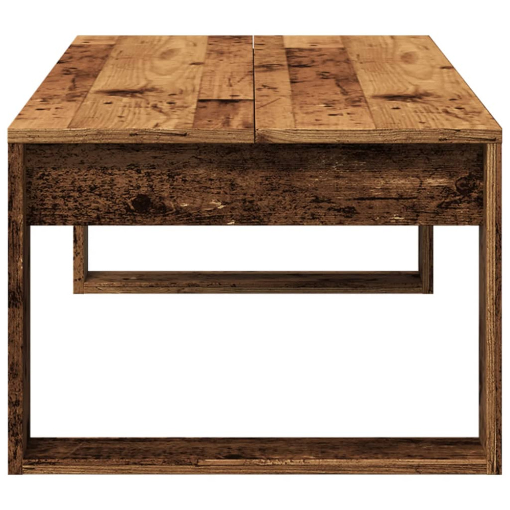 Produktbild för Soffbord åldrat trä 102x50x35 cm konstruerat trä