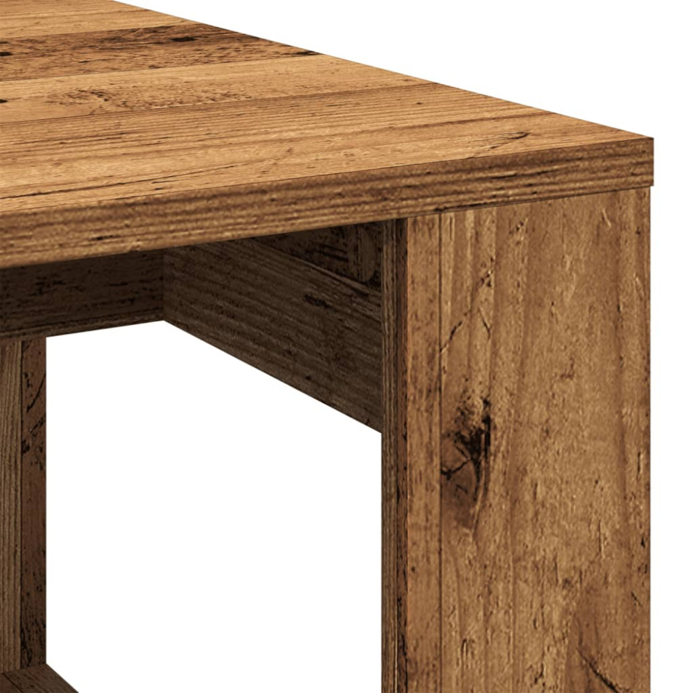 Produktbild för Soffbord åldrat trä 102x50x35 cm konstruerat trä