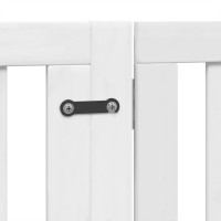 Produktbild för Hundgrind med dörr vikbar 6 paneler vit 480 cm poppel