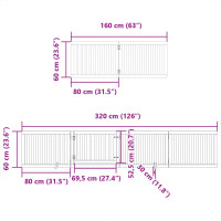 Produktbild för Hundgrind med dörr vikbar 8 paneler svart 640 cm poppel