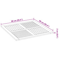 Produktbild för Bordsskiva 90x90x2,2 cm fyrkantig massivt akacia