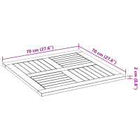 Produktbild för Bordsskiva 70x70x2 cm fyrkantig massivt akacia