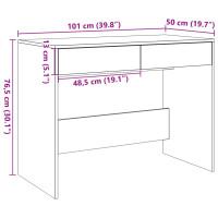 Produktbild för Skrivbord åldrat trä 101x50x76,5 cm konstruerat trä