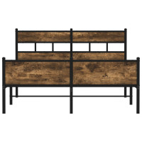 Produktbild för Sängram utan madrass rökfärgad ek 140x190 cm konstruerad trä
