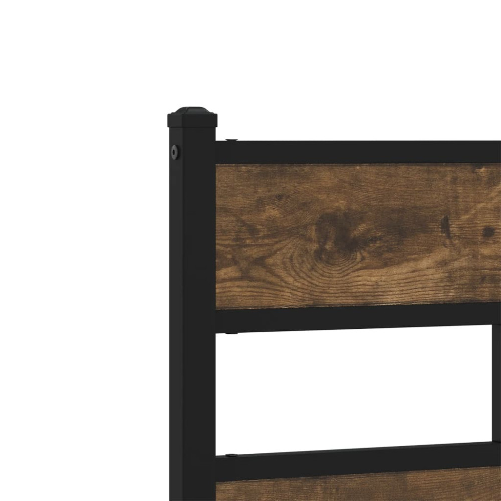 Produktbild för Sängram utan madrass rökfärgad ek 140x190 cm konstruerad trä