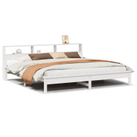 Produktbild för Sängram utan madrass vit 180x200 cm massiv furu
