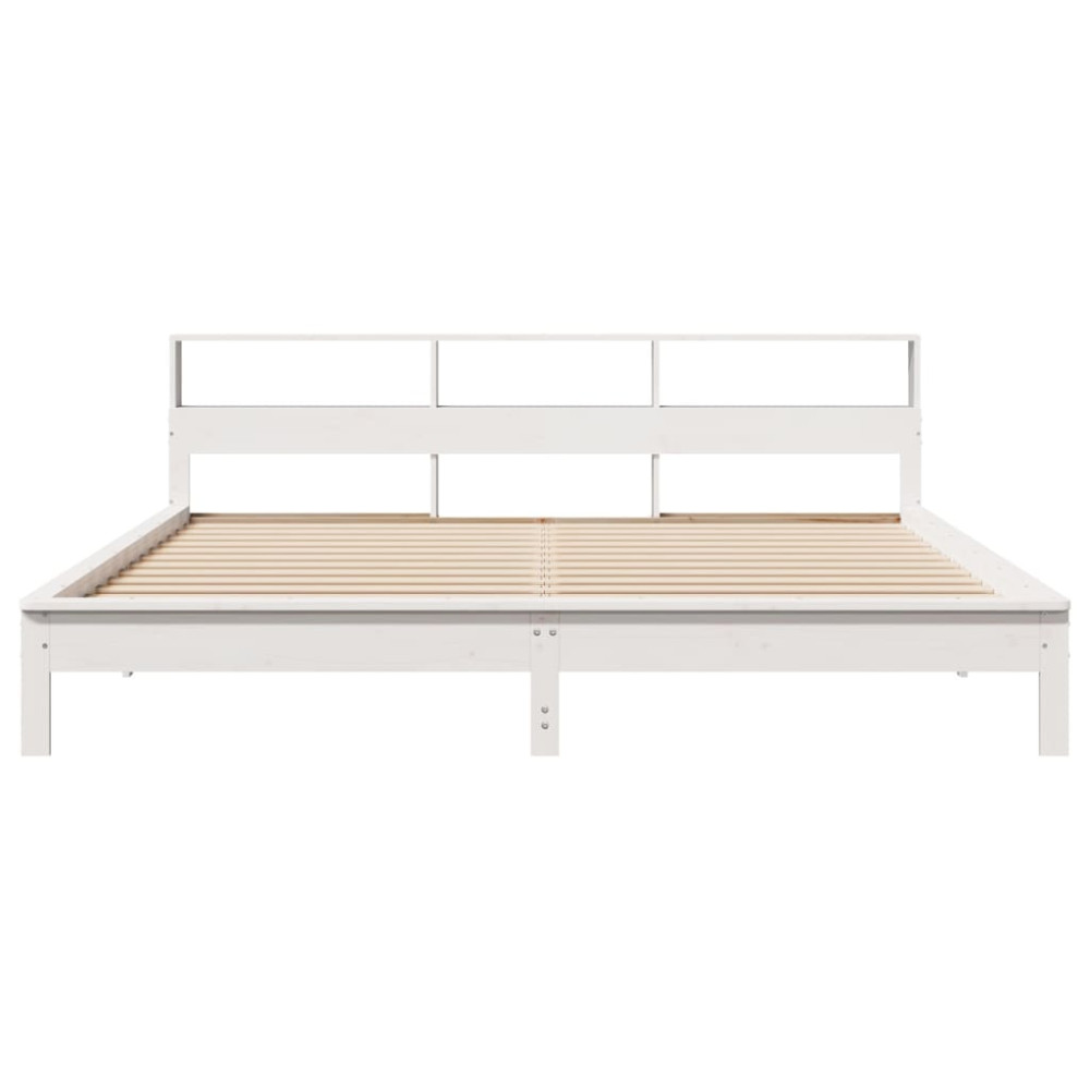 Produktbild för Sängram utan madrass vit 180x200 cm massiv furu