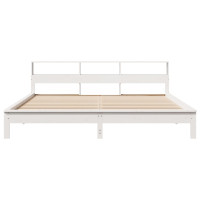 Produktbild för Sängram utan madrass vit 180x200 cm massiv furu
