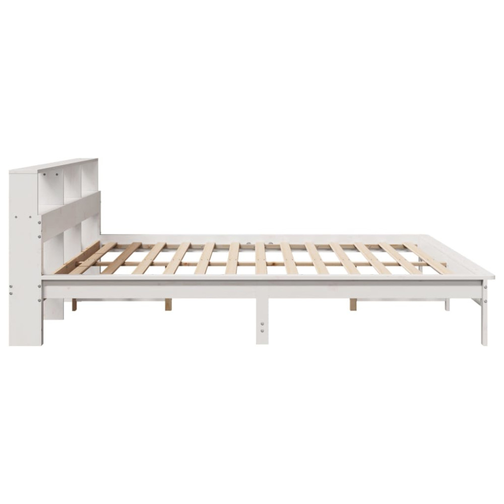 Produktbild för Sängram utan madrass vit 180x200 cm massiv furu