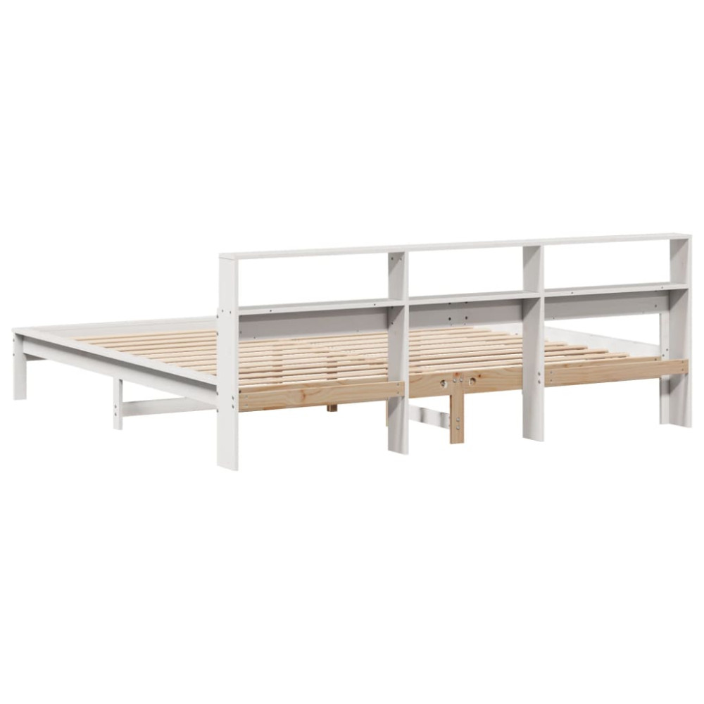 Produktbild för Sängram utan madrass vit 180x200 cm massiv furu