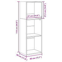 Produktbild för Bokhylla vit 40x30x114 cm konstruerat trä