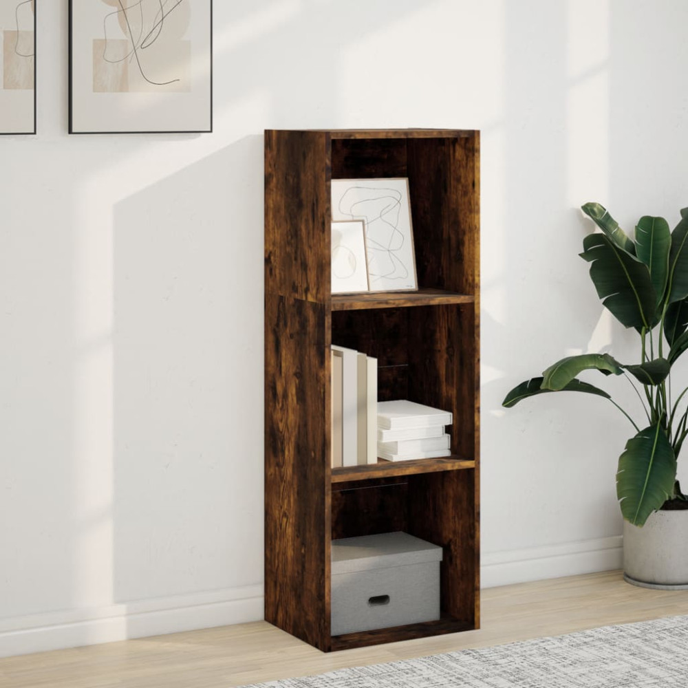 Produktbild för Bokhylla rökfärgad ek 40x30x114 cm konstruerat trä