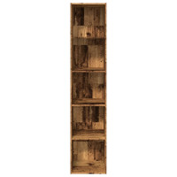 Produktbild för Bokhylla åldrat trä 40x30x189 cm konstruerat trä