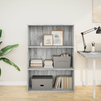 Produktbild för Bokhylla grå sonoma 80x30x114 cm konstruerat trä