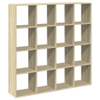 Produktbild för Bokhylla sonoma-ek 137,5x29x137,5 cm konstruerat trä