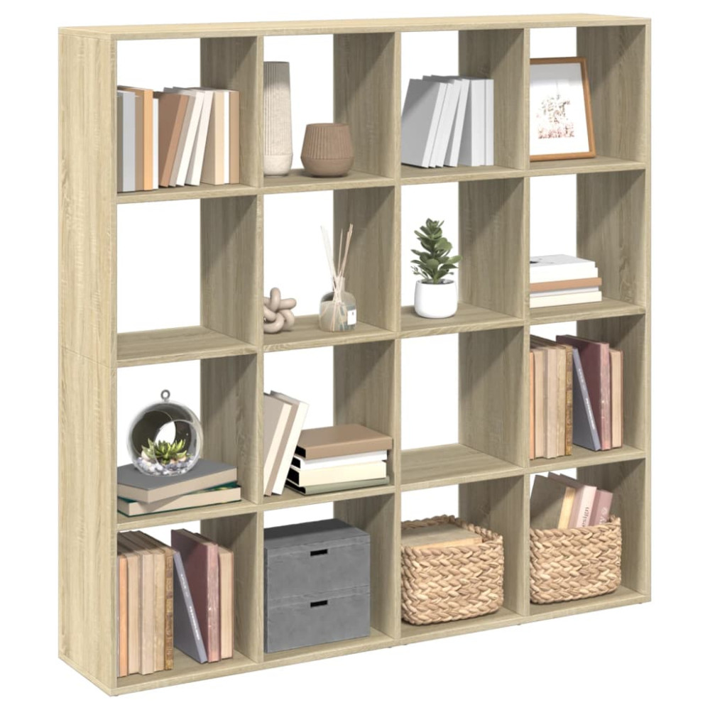 Produktbild för Bokhylla sonoma-ek 137,5x29x137,5 cm konstruerat trä