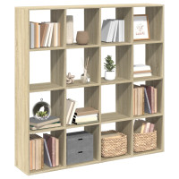 Produktbild för Bokhylla sonoma-ek 137,5x29x137,5 cm konstruerat trä
