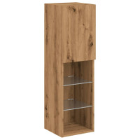 Produktbild för Tv-bänk med LED-belysning 2 st artisian ek 30,5x30x102 cm