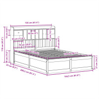 Produktbild för Sängram utan madrass vaxbrun 150x200 cm massiv furu