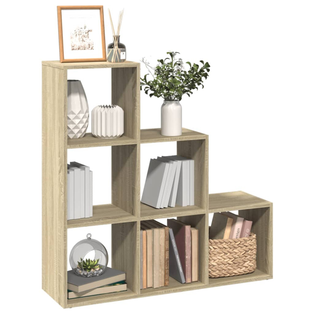 Produktbild för Bokhylla/Rumsavdelare 3 hyllplan 99x29x99 cm konstruerat trä