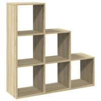 Produktbild för Bokhylla/Rumsavdelare 3 hyllplan 99x29x99 cm konstruerat trä