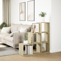 Produktbild för Bokhylla/Rumsavdelare 3 hyllplan 99x29x99 cm konstruerat trä