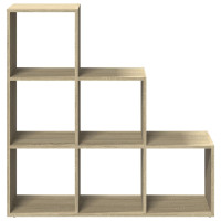 Produktbild för Bokhylla/Rumsavdelare 3 hyllplan 99x29x99 cm konstruerat trä