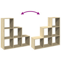 Produktbild för Bokhylla/Rumsavdelare 3 hyllplan 99x29x99 cm konstruerat trä