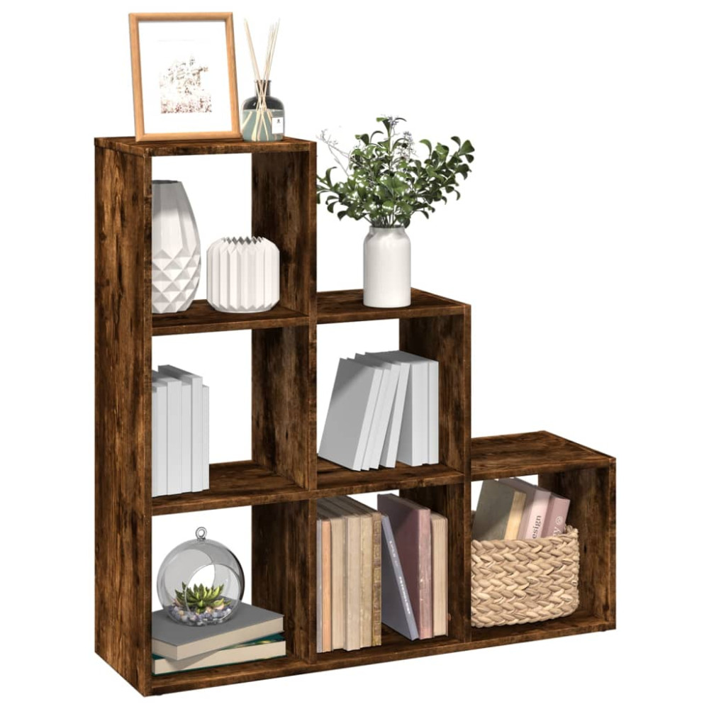 Produktbild för Bokhylla/Rumsavdelare 3 hyllplan 99x29x99 cm konstruerat trä