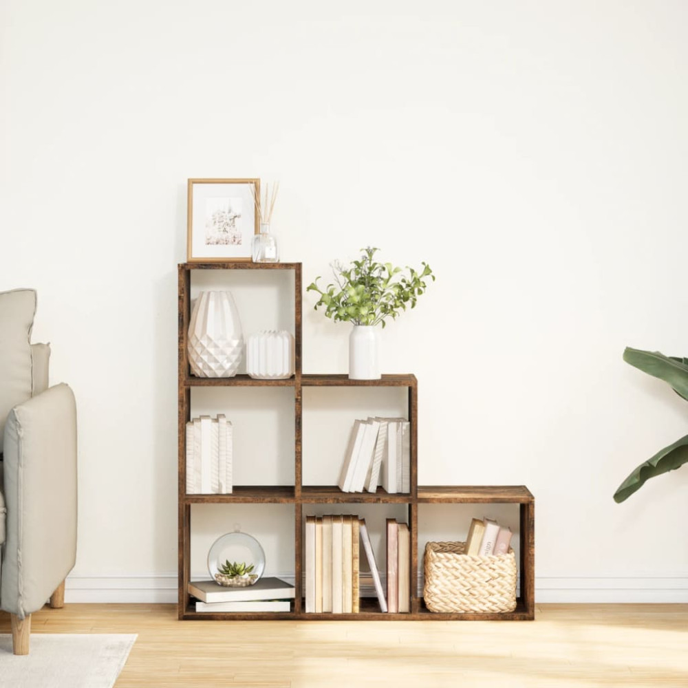 Produktbild för Bokhylla/Rumsavdelare 3 hyllplan 99x29x99 cm konstruerat trä