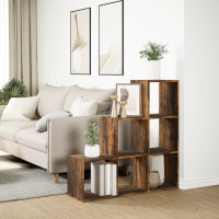 Produktbild för Bokhylla/Rumsavdelare 3 hyllplan 99x29x99 cm konstruerat trä