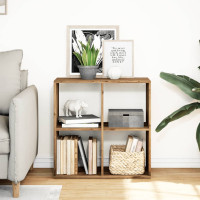 Produktbild för Bokhylla/Rumsavdelare ek 69,5x29x69,5 cm konstruerat trä