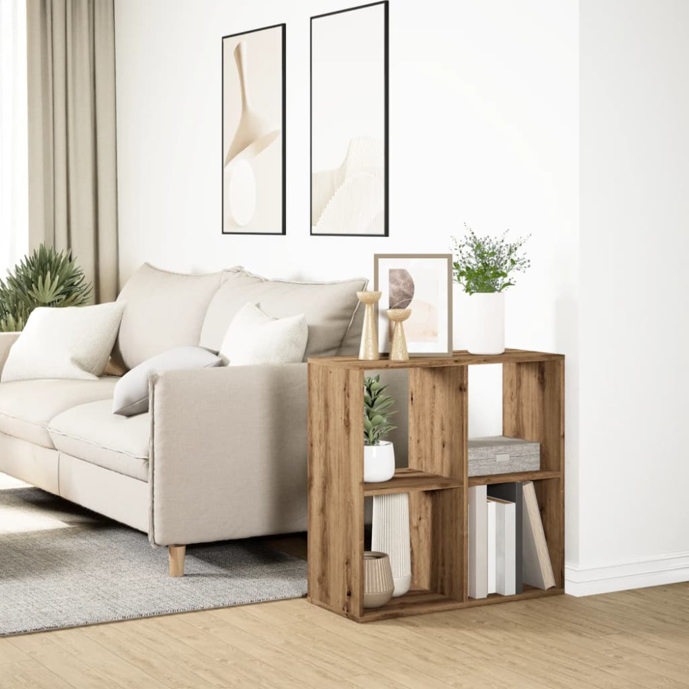 Produktbild för Bokhylla/Rumsavdelare ek 69,5x29x69,5 cm konstruerat trä