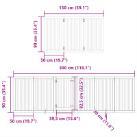 Produktbild för Hundgrind med dörr vikbar 9 paneler brun 450 cm poppel