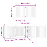 Produktbild för Hundgrind med dörr vikbar 10 paneler brun 800 cm poppel