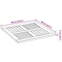 Produktbild för Bordsskiva 60x60x2 cm fyrkantig massiv akacia