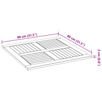 Produktbild för Bordsskiva 80x80x2,2 cm fyrkantig massivt akacia