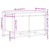 Produktbild för Förvaringslåda lock rökfärgad ek 80x40x51,5 cm konstruerat trä