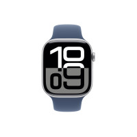 Produktbild för Apple Watch Series 10 (GPS) - silveraluminium - smart klocka med sportband - denim - 64 GB