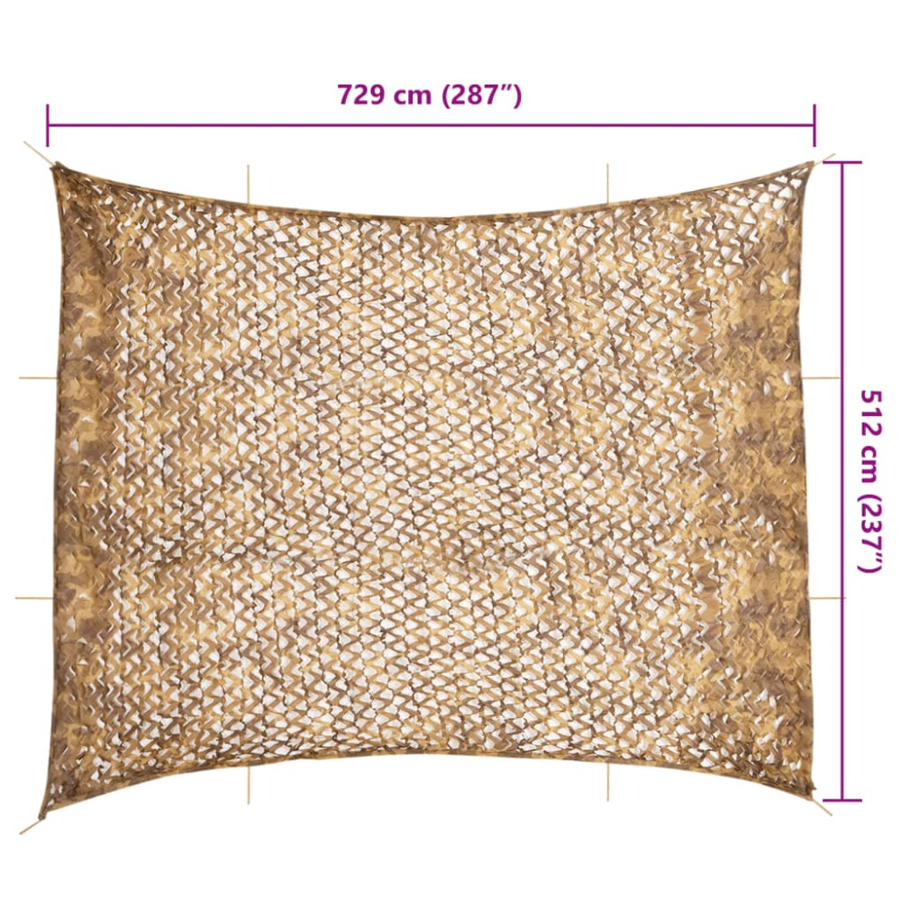 Produktbild för Camouflagenät med förvaringsväska 729x602 cm sand