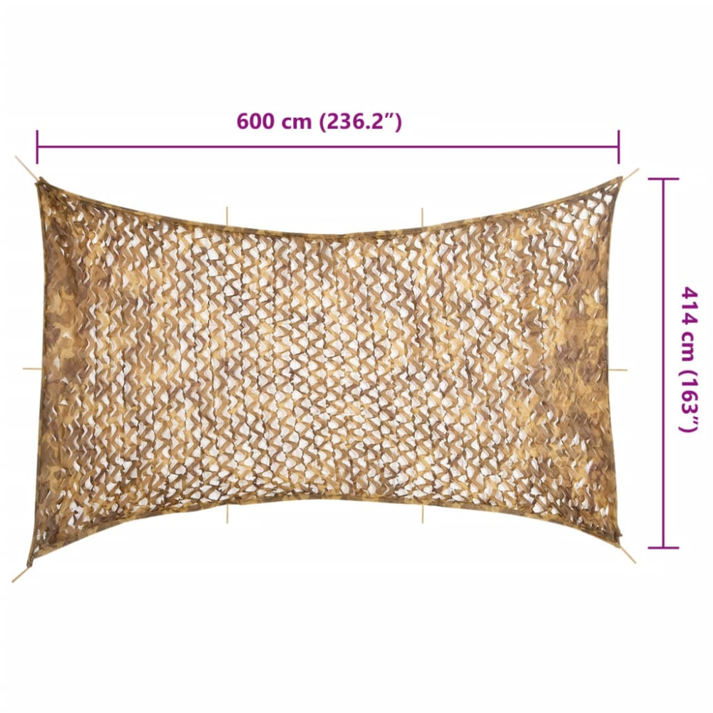 Produktbild för Camouflagenät med förvaringsväska 600x414 cm sand
