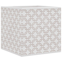 Produktbild för Vikbar förvaringslådor 10 st gräddvit 32x32x32 cm non-woven tyg