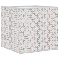 Produktbild för Vikbar förvaringslådor 10 st gräddvit 32x32x32 cm non-woven tyg